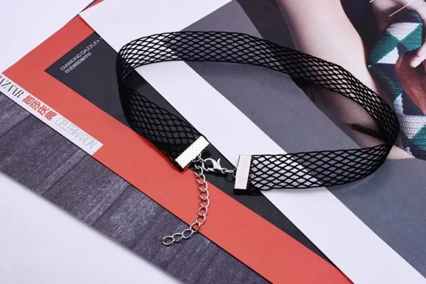 S08 Dantel Choker Tasma Kolye - Görsel 2