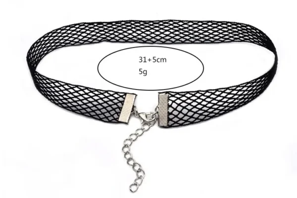 S08 Dantel Choker Tasma Kolye - Görsel 4