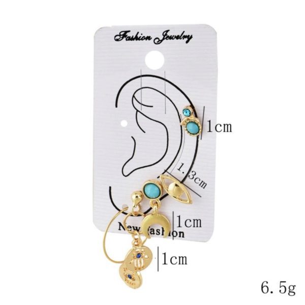 Göz-Ay-Fatma Ana Ear Cuff Küpe - Görsel 3