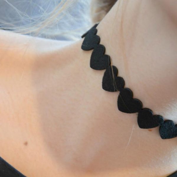 XIN05 Kadife Choker Tasma Kolye - Görsel 5