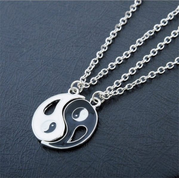 Yin Yang Siyah Beyaz Tai Chi Arkadaş Sevgili İkili Kolye - Görsel 6