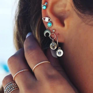 Göz-Ay-Fatma Ana Ear Cuff Küpe