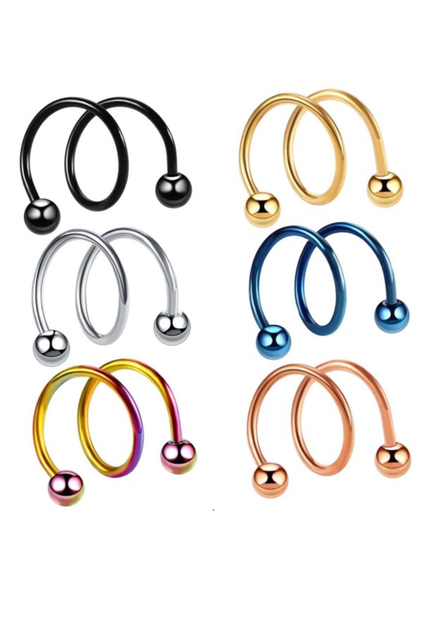 Spiral Orbital Helix Tragus Lobe 316L Cerrahi Çelik Kıkırdak Küpe