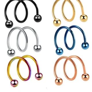 Spiral Orbital Helix Tragus Lobe 316L Cerrahi Çelik Kıkırdak Küpe