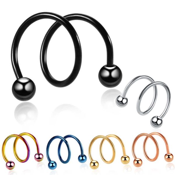 Spiral Orbital Helix Tragus Lobe 316L Cerrahi Çelik Kıkırdak Küpe - Görsel 6