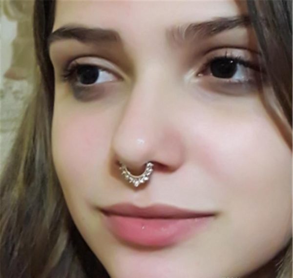 Burun Septum Hızma Kıkırdak Küpe Sahte Fake Piercing - Görsel 2