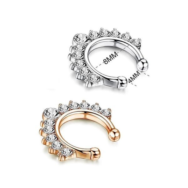 Burun Septum Hızma Kıkırdak Küpe Sahte Fake Piercing - Görsel 4