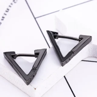 Triangle 3 Kenar Titanyum Çelik Çift Erkek Küpe