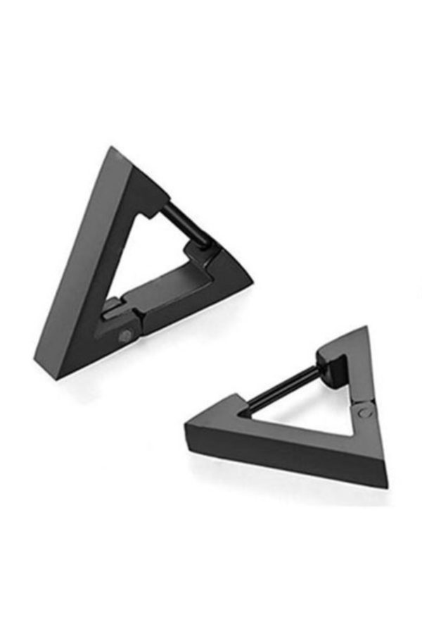 Triangle 3 Kenar Titanyum Çelik Çift Erkek Küpe - Görsel 14