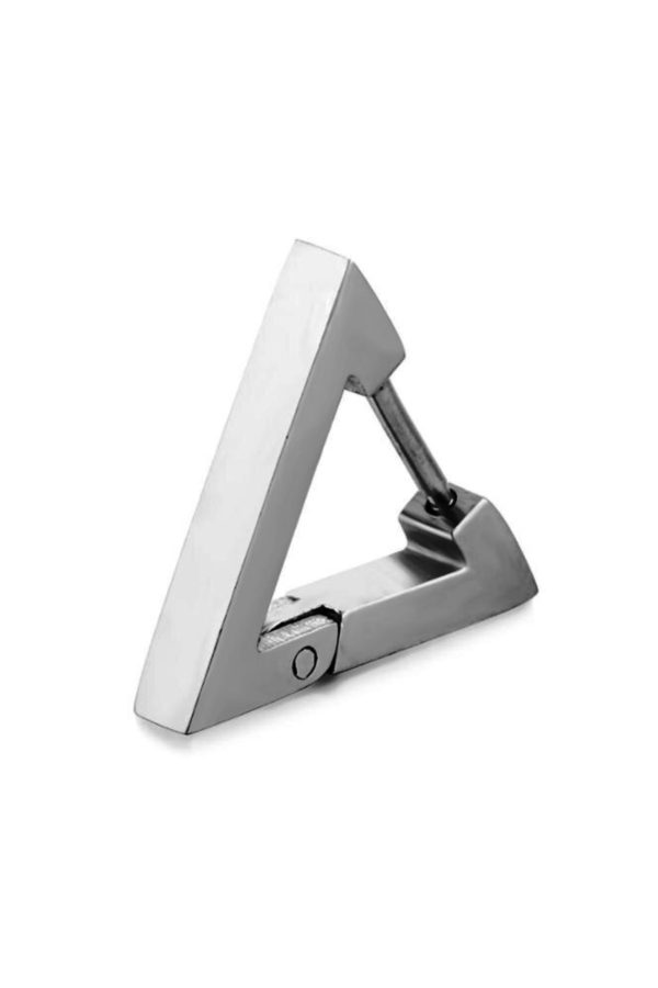 Triangle 3 Kenar Titanyum Çelik Çift Erkek Küpe - Görsel 10