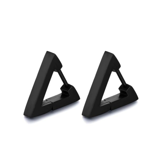 Triangle 3 Kenar Titanyum Çelik Çift Erkek Küpe - Görsel 3