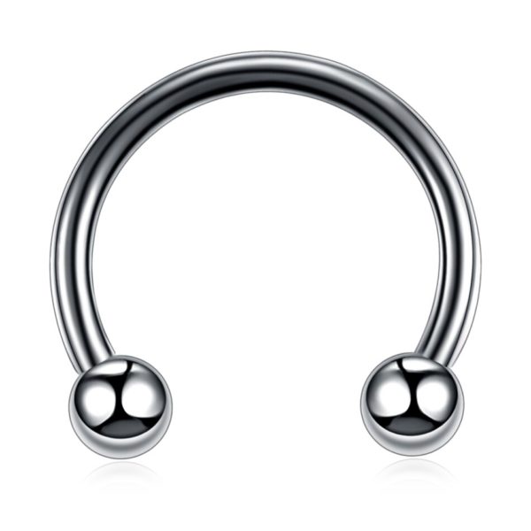 Uniseks Gümüş Gri G23 Titanyum C Toplu 3'lü Set Labret Septum Death Helix Tragus Kaş Dudak Burun Piercing - Görsel 6