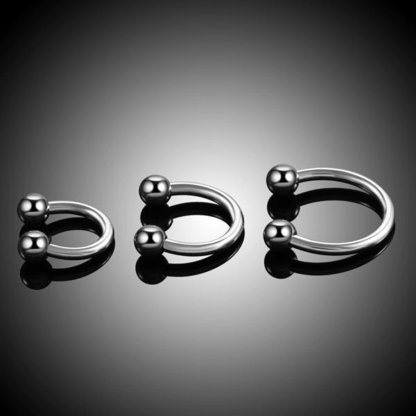 Uniseks Gümüş Gri G23 Titanyum C Toplu 3'lü Set Labret Septum Death Helix Tragus Kaş Dudak Burun Piercing - Görsel 4