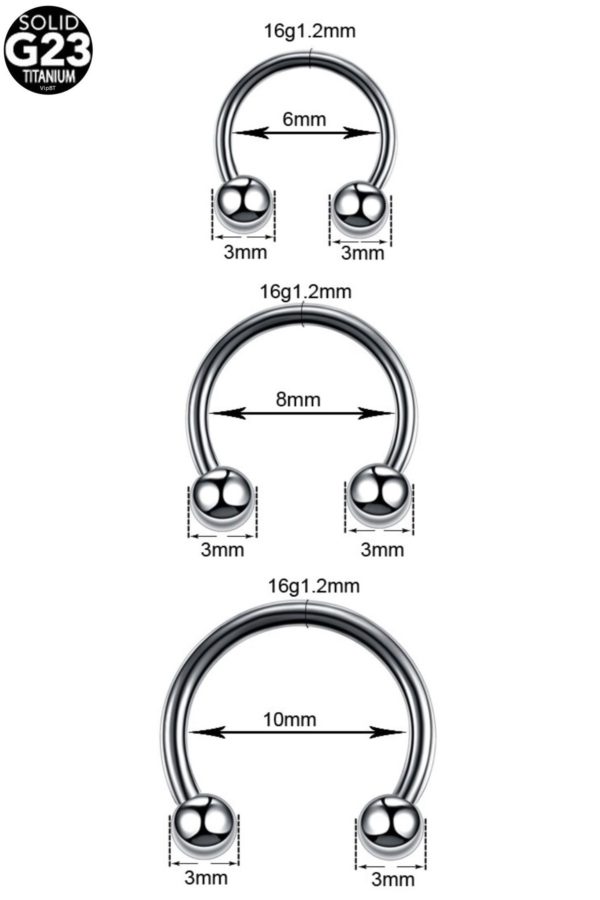 Uniseks Gümüş Gri G23 Titanyum C Toplu 3'lü Set Labret Septum Death Helix Tragus Kaş Dudak Burun Piercing