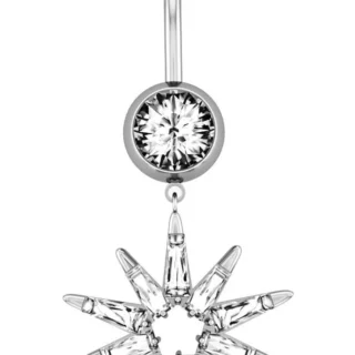 Yıldız Sarkıtlı 316L Paslanmaz Cerrahi Çelik Piercing