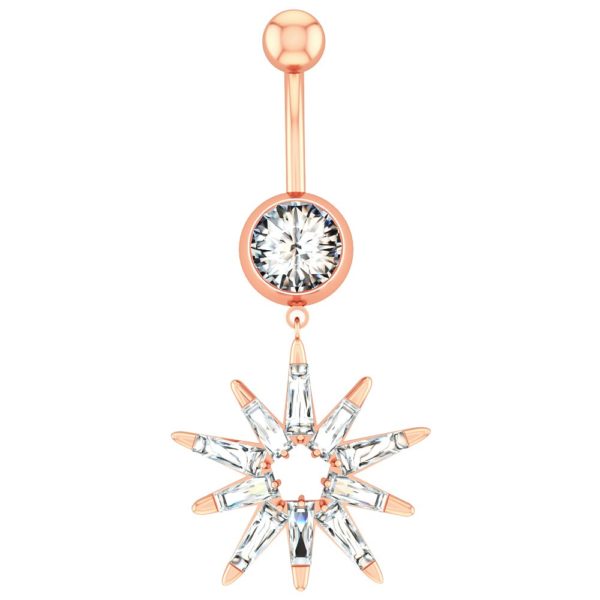 Yıldız Sarkıtlı 316L Paslanmaz Cerrahi Çelik Piercing - Görsel 2