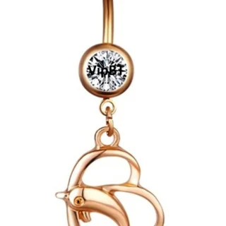 Kalpli Yunus Sarkıtlı Çelik Göbek Piercing